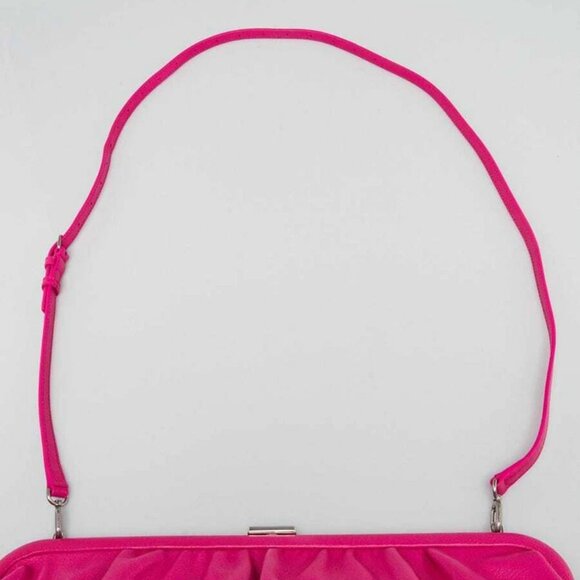 Balenciaga Fuchsia Grained Leather XL Cloud Clutch Bag - Picture 5 of 12